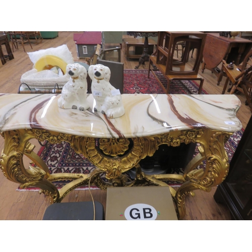 366 - Reproduction Gilt and Marble Topped Console Table