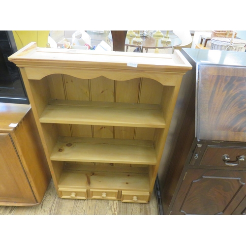 369 - Pine shelf Unit with three drawers