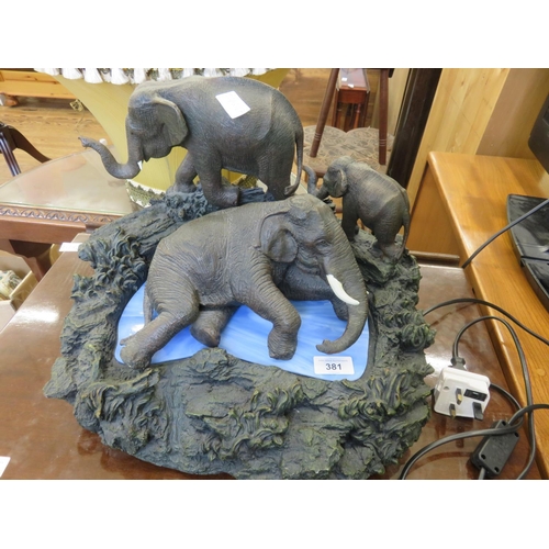 381 - Modern Elephant Group Table Lamp