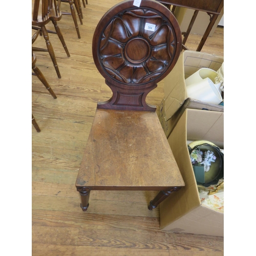 384 - Victorian Mahogany Circle Back Hall Chair