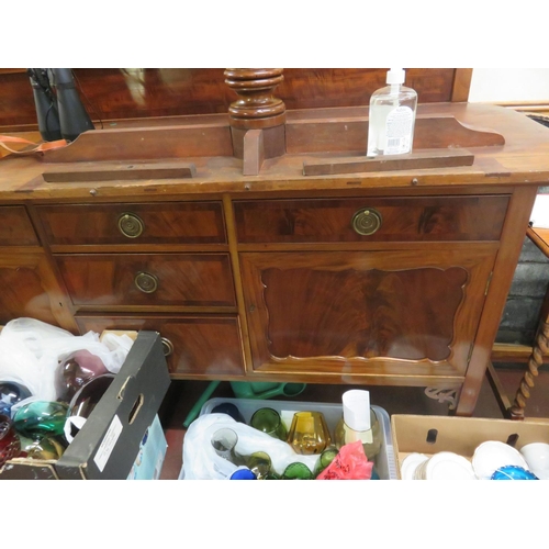 395 - Mahogany Sideboard, Five Drawers, Two Panel Doors