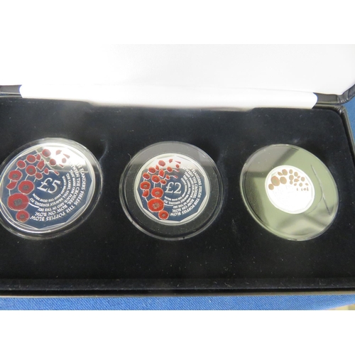 66 - Cased 2018 Remembrance Day 3 Silver Coin Set