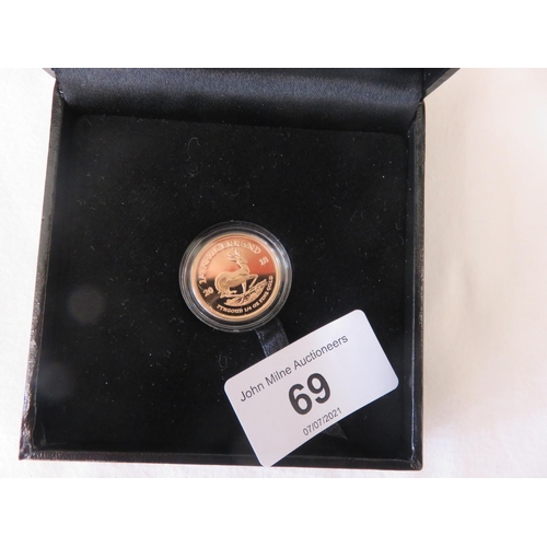 69 - Cased 2018 1/4 Krugerrand Gold Coin