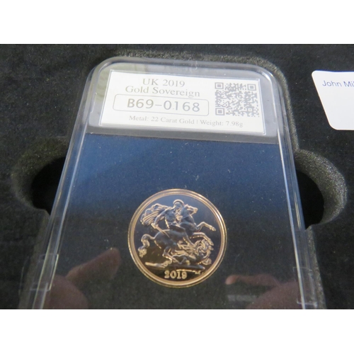 70 - Cased Datestamp 2019 Gold Sovereign