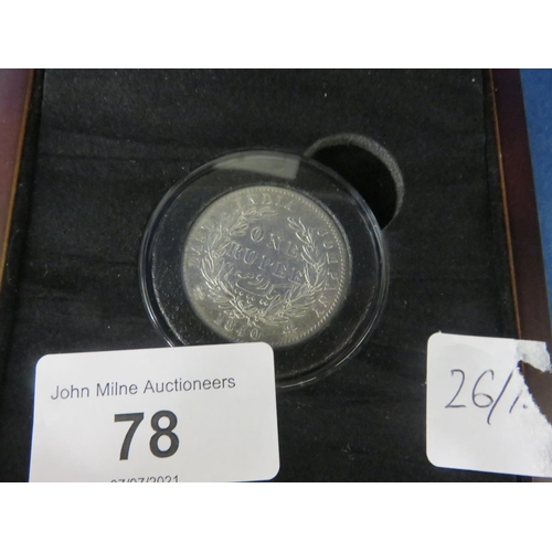 78 - Cased East India Company Silver Rupee