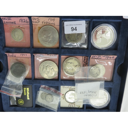 94 - Small Case of Coins - George IV Half Crowns, etc