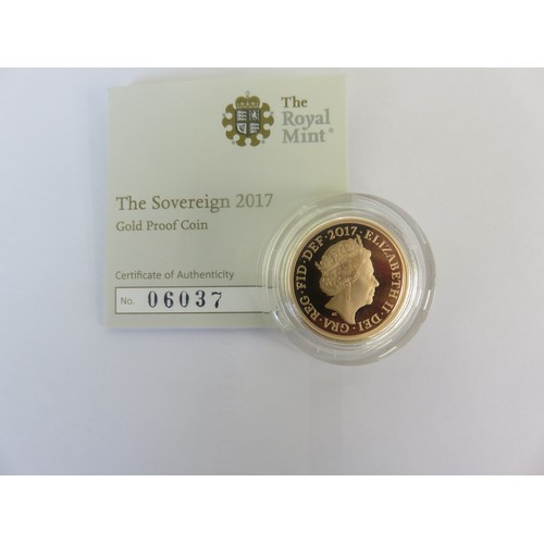 73 - Cased 2017 Gold Proof Sovereign