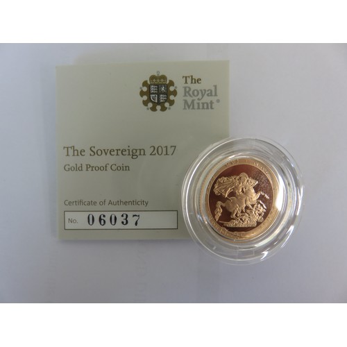 73 - Cased 2017 Gold Proof Sovereign