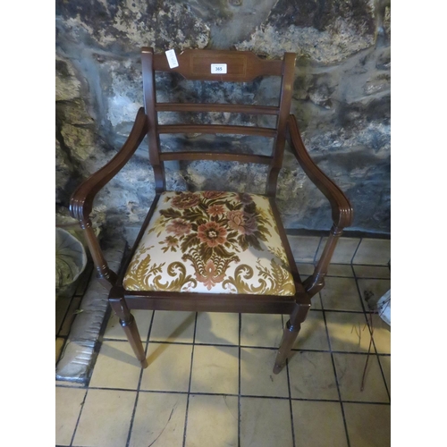 365 - Single Inlaid Mahogany Armchair