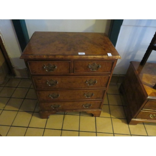 374 - Walnut Chest of three long and two short drawers