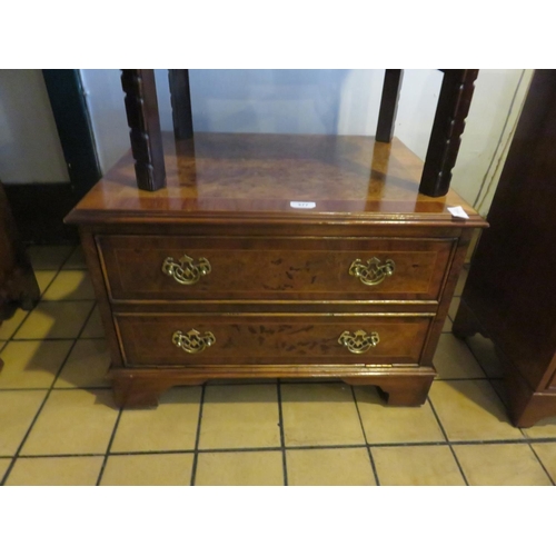 377 - Walnut Veneer Fall Front Lounge Cabinet