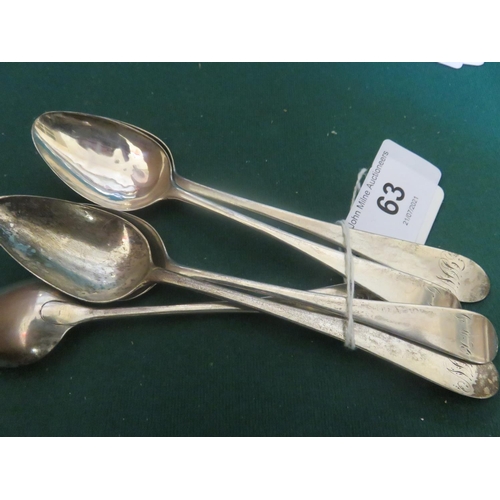 63 - Five odd Aberdeen Silver Teaspoons