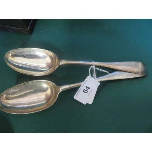 64 - Pair of Scottish Silver Provincial Table Spoons, James Humphrey, Elgin