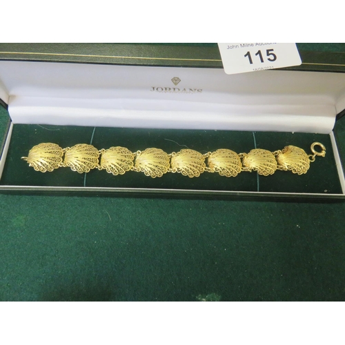 115 - Silver Gilt Shell Bracelet