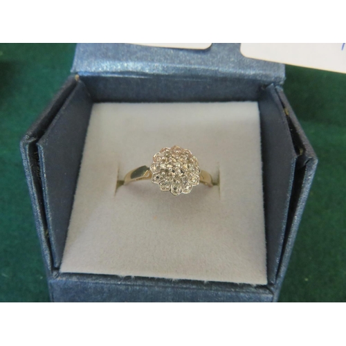 123 - 9ct Yellow Gold Diamond Cluster Ring