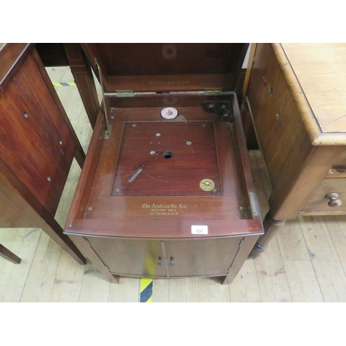 337 - Edwardian Inlaid Mahogany Gramophone Cabinet