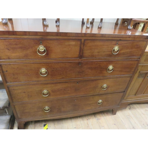 338 - Large Georgian Mahogany Chest of five drawers