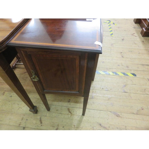 343 - Edwardian Inlaid Mahogany Bedside Cabinet