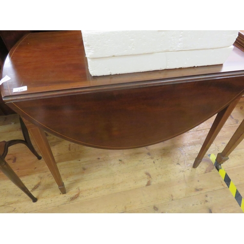 346 - Antique Inlaid Mahogany Pembroke Table with drawer