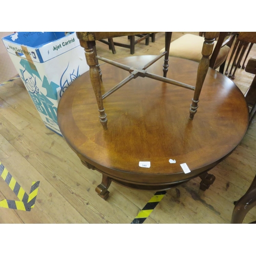 348 - Mahogany Circle Drum Style Coffee Table