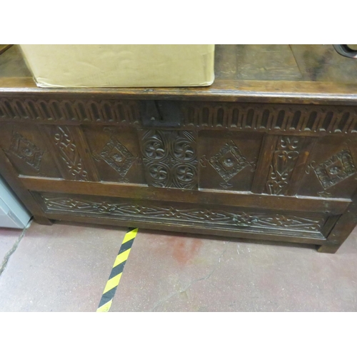 359 - Antique Oak Coffer with drawer