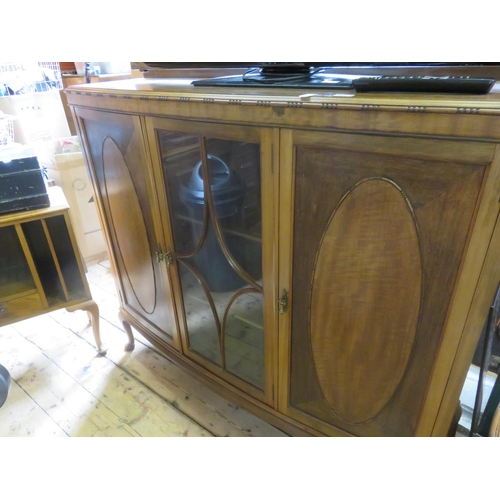 369 - Mahogany and Glazed Three Door Display Cabinet