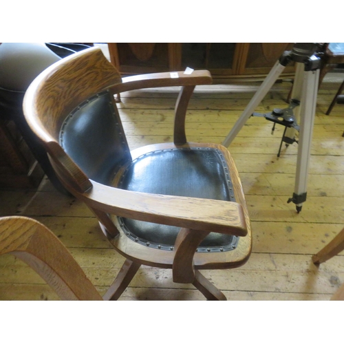 390 - Oak Framed Captains Style Chair