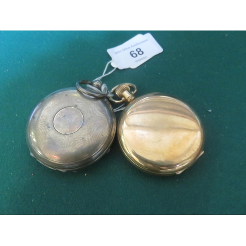 68 - London silver pocket watch and gilt cased pocket watch