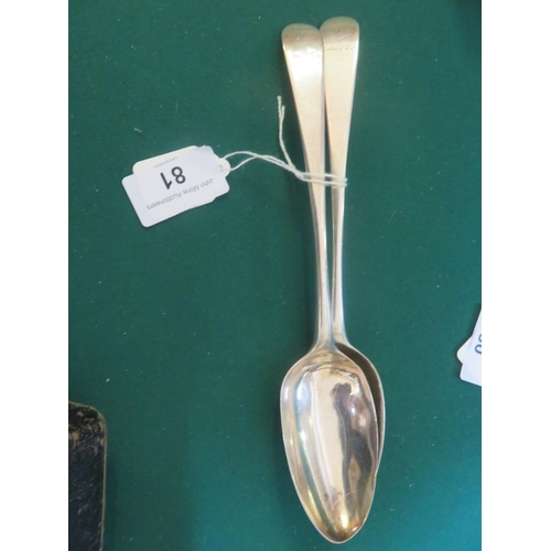 81 - Pair of Early London silver Tablespoons