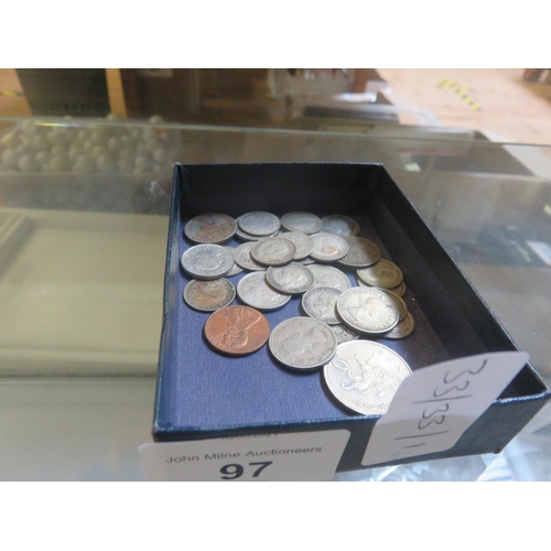 97 - Small quantity of silver and other coins