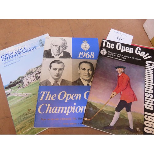 201 - Open Golf Championship Programmes 1966/68/90