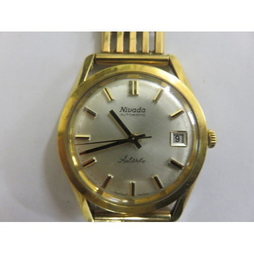 79 - Gents Nivada Wrist Watch with 9ct gold strap