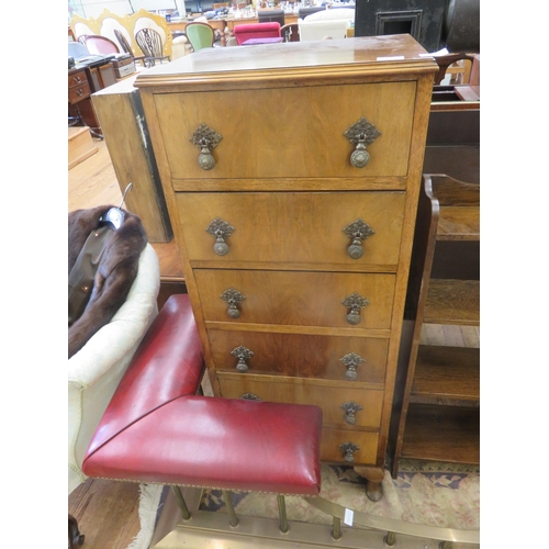 441 - Narrow Rosewood Veneer Chest of Drawers