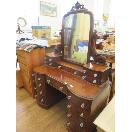 445 - Antique Burr Walnut Lady's Dressing Table