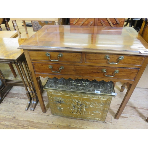 455 - Antique Mahogany three drawer side table