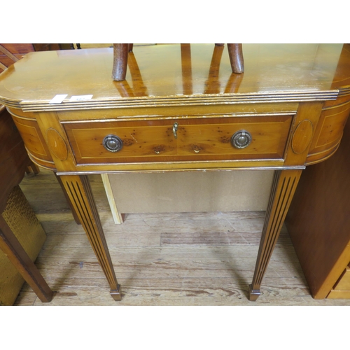 457 - Yew wood Hall Table with drawer