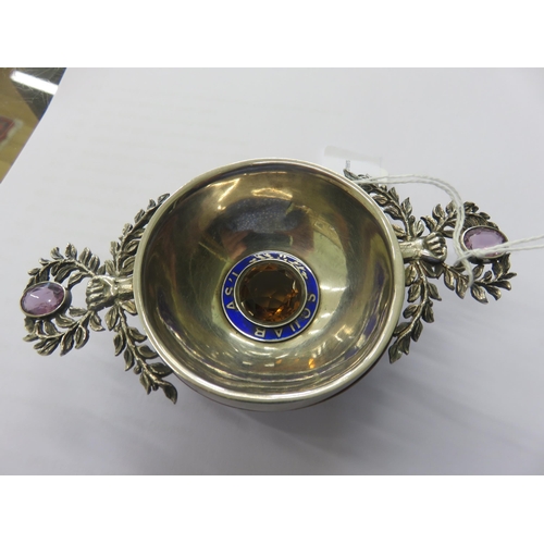 78 - 19th Century Turned Wood and Silver Mounted Presentation Quaich, Dennis Crockhart 1869