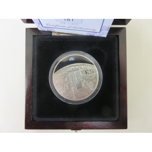 95 - Cased Neil Armstrong £5 Silver Memorial Coin