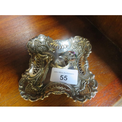 55 - Lot:  Silver Tray, Rings and Brooches