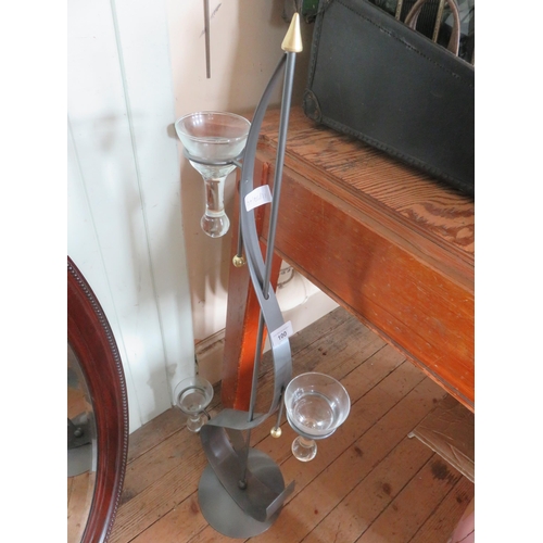 100 - Metal and Glass Candle Holder