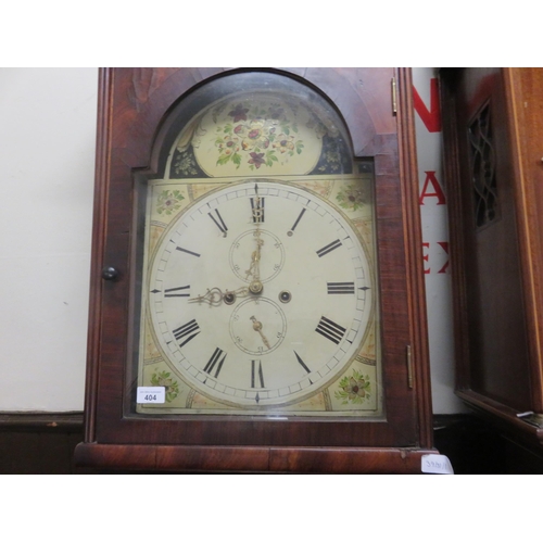 404 - Flamed Mahogany Longcase Clock with Brass Dial