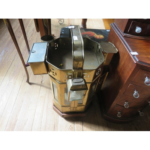 409 - Brass and Glass Street Vendors Tea Urn on stand