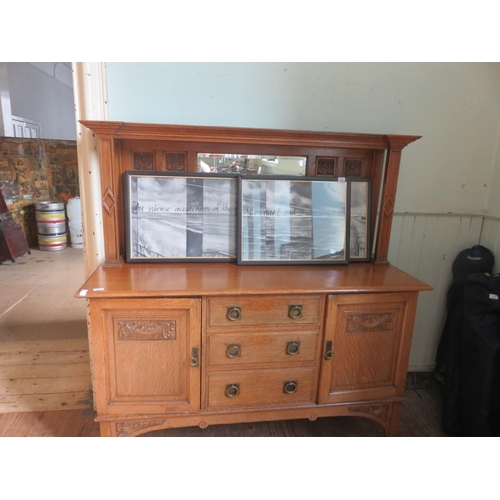 410 - Edwardian Oak Mirror Back Sideboard