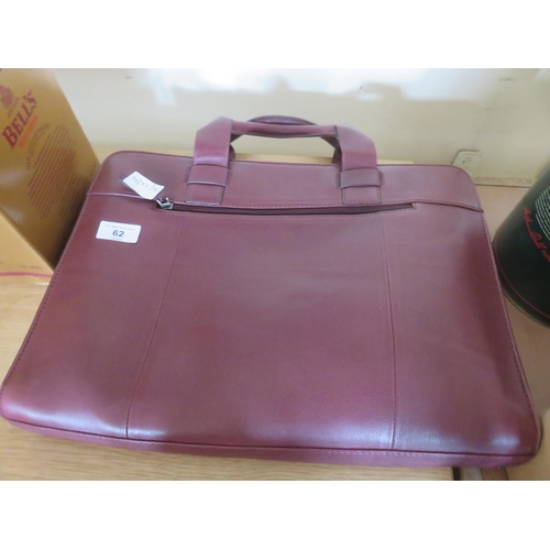 62 - Burgundy John Lewis Leather Satchel