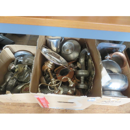 77 - Three Boxes of Various Metal Ware