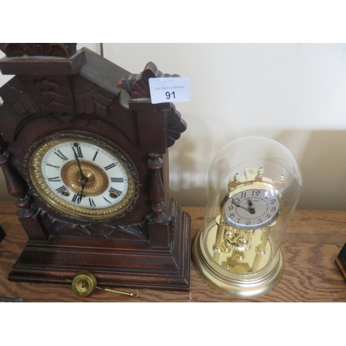 91 - Two odd Mantel Clocks