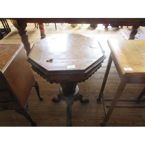 374 - Victorian Inlaid Mahogany Work/Games Table