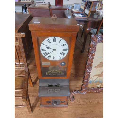 380 - Oak Cased Timing/Punching Clock