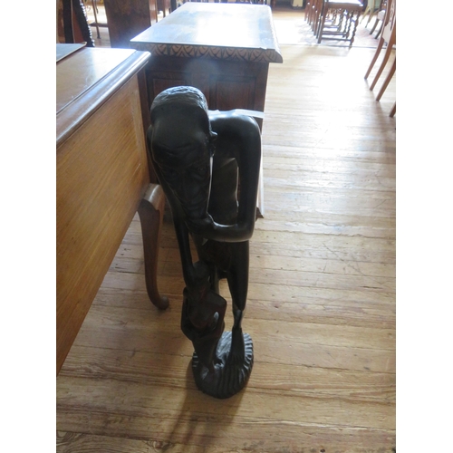 387 - Large Carved Etchnic Figure Group 