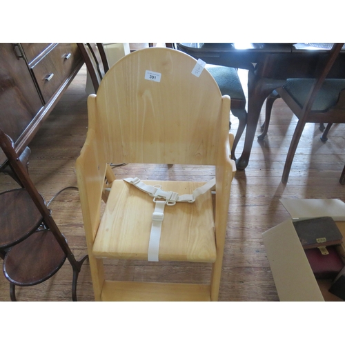 391 - Wooden Child's High Chair